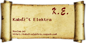 Kabát Elektra névjegykártya